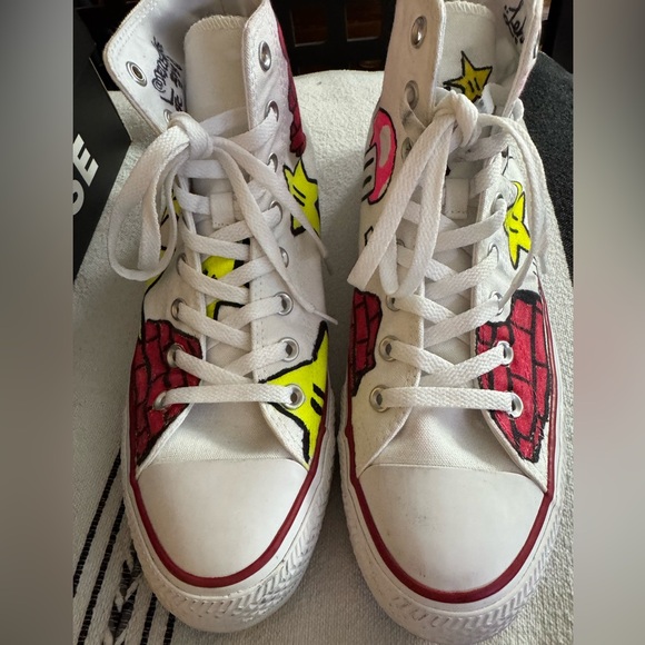 Converse Super Mario High-Top Sneakers size 11 - Artist hand painted! - Picture 6 of 9